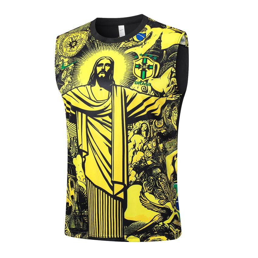 Debardeur Short Bresil 2024 2025 Jaune Motif – Image 2