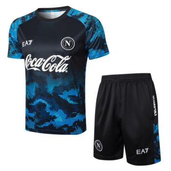 Ensemble Maillot Short Naples 2024 2025 Bleu Noir