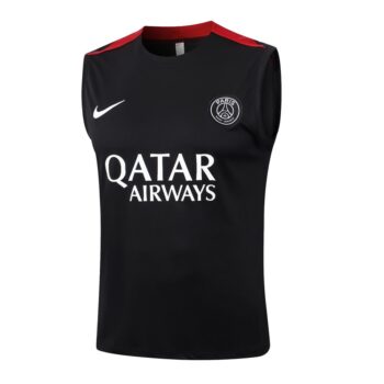 Alternative view of Debardeur Short PSG 2024 2025 Noir Rouge