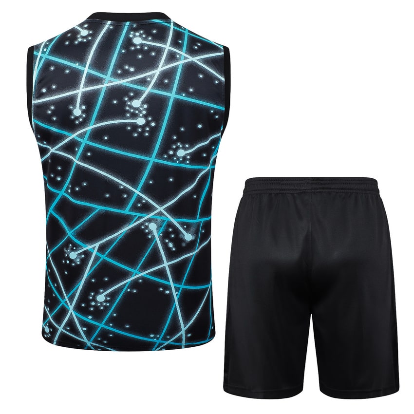Debardeur Short PSG 2025 2026 Noir Bleu Ciel – Image 4