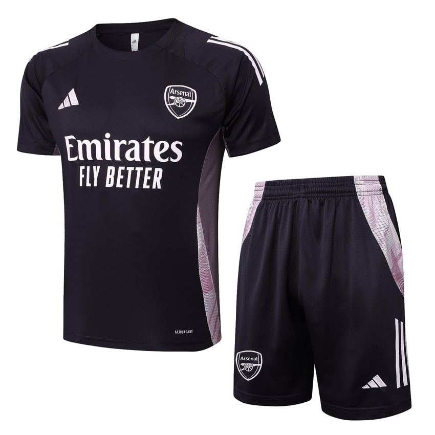 Ensemble Maillot Short Arsenal 2024 2025 Noir Rose