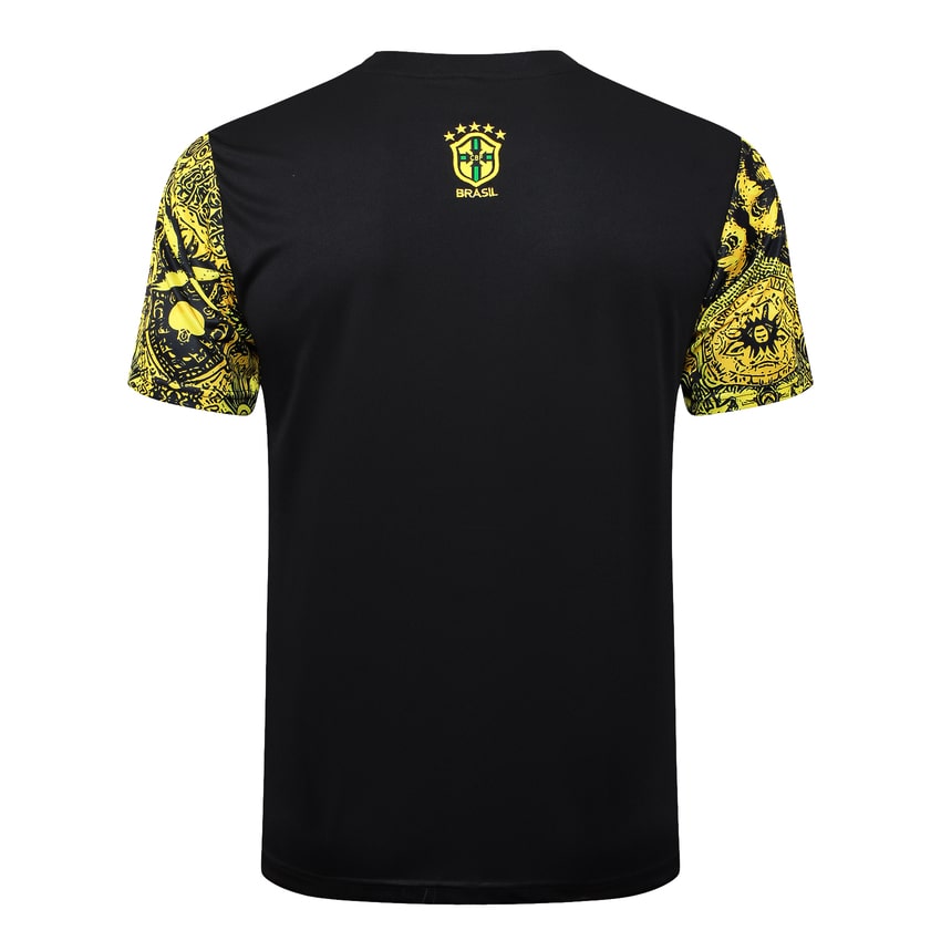 Ensemble Maillot Short Bresil 2024 2025 Jaune Motif – Image 3