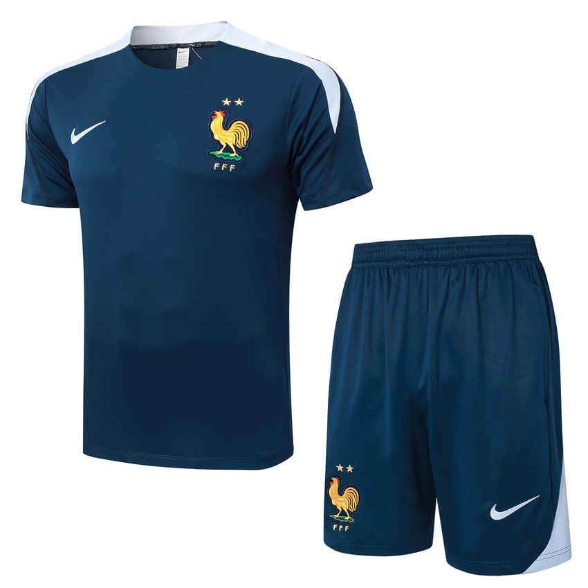 Ensemble Maillot Short Equipe de France 2024 2025 Bleu
