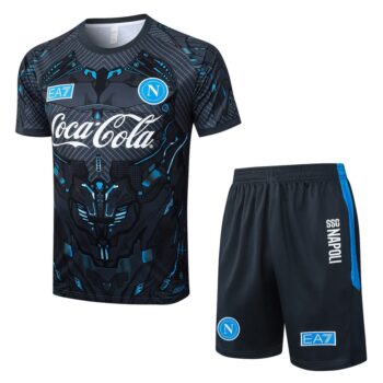 Ensemble Maillot Short Naples 2025 2026 Noir Motif