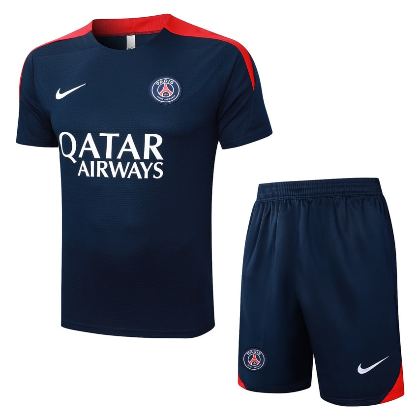 Ensemble Maillot Short PSG 2025 2026 Bleu Rouge