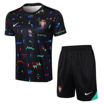 Ensemble Maillot Short Portugal 2024 2025 Noir Motif