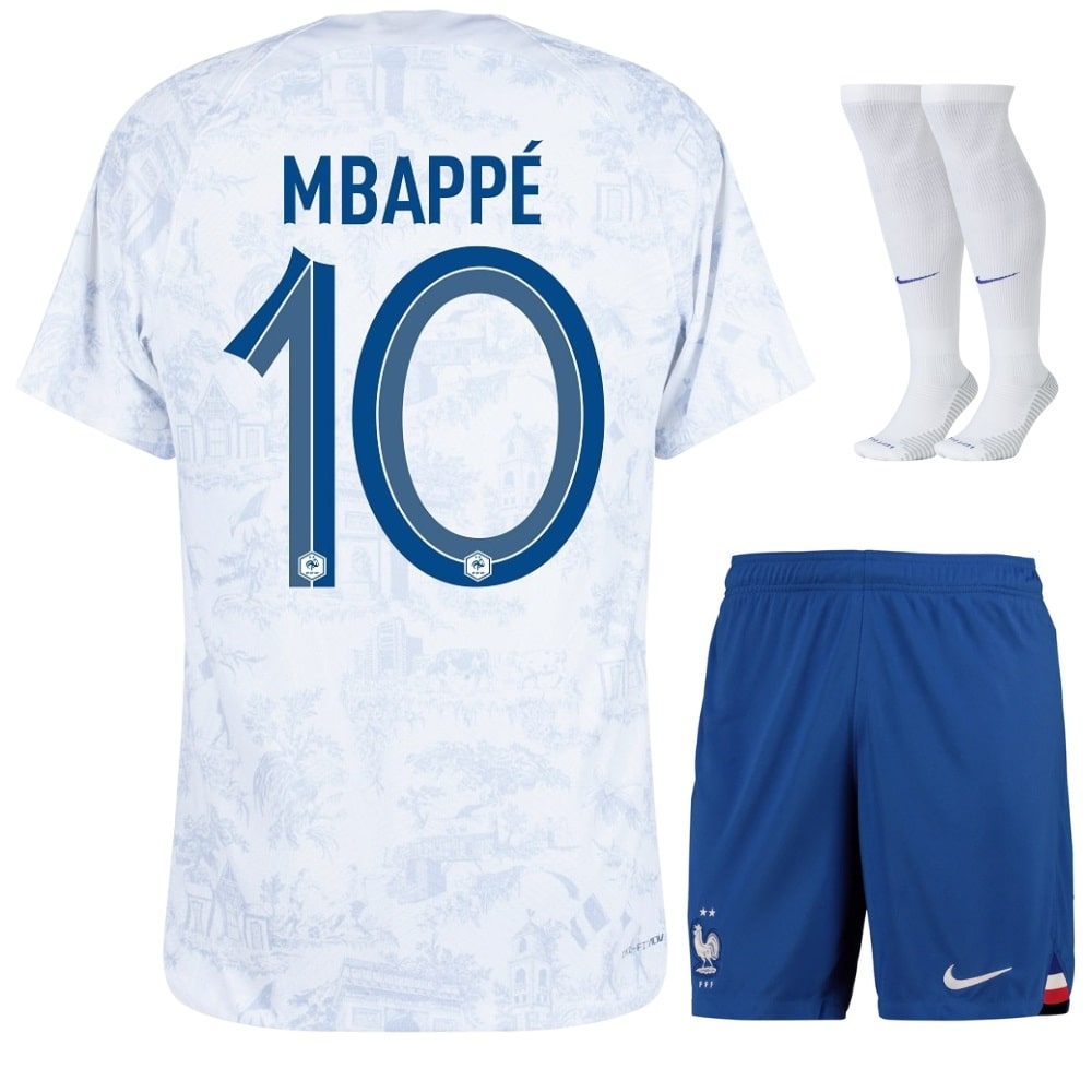 Maillot Enfant Equipe De France Exterieur CDM 2022 Mbappe