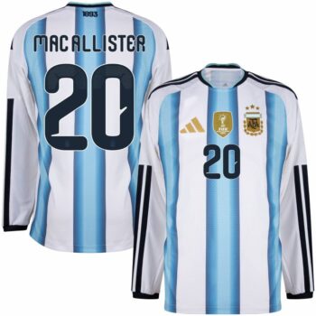 Maillot Argentine Domicile 2026 2027 Mac Allister Manches Longues