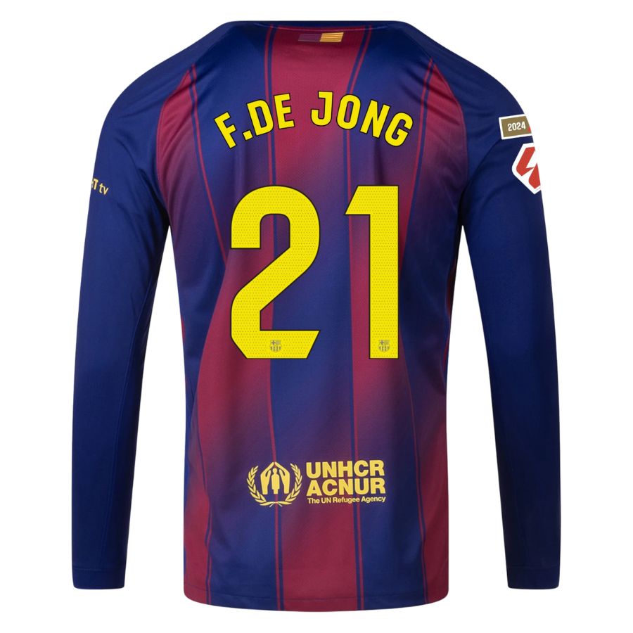 Maillot Barca Domicile 2025 2026 De Jong Manches Longues La Liga – Image 2
