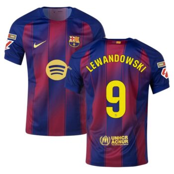 Maillot Enfant Barca Domicile 2025 2026 Lewandowski La Liga