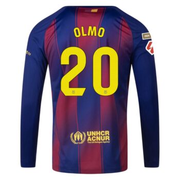 Alternative view of Maillot Barca Domicile 2025 2026 Olmo Manches Longues La Liga