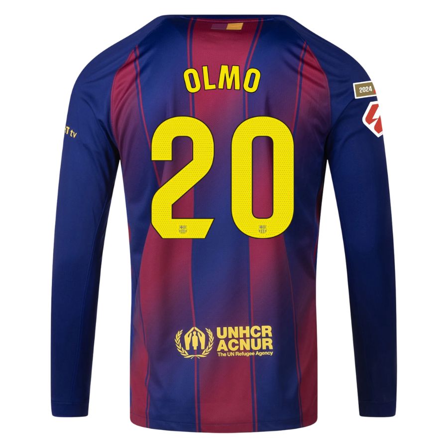 Maillot Barca Domicile 2025 2026 Olmo Manches Longues La Liga – Image 2