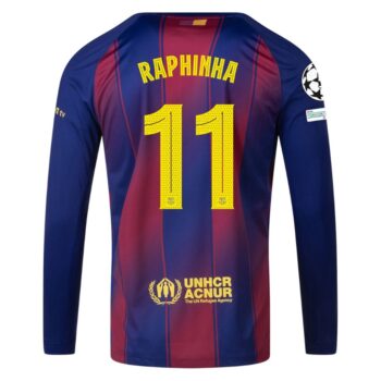 Alternative view of Maillot Barca Domicile 2025 2026 Raphinha Manches Longues UCL