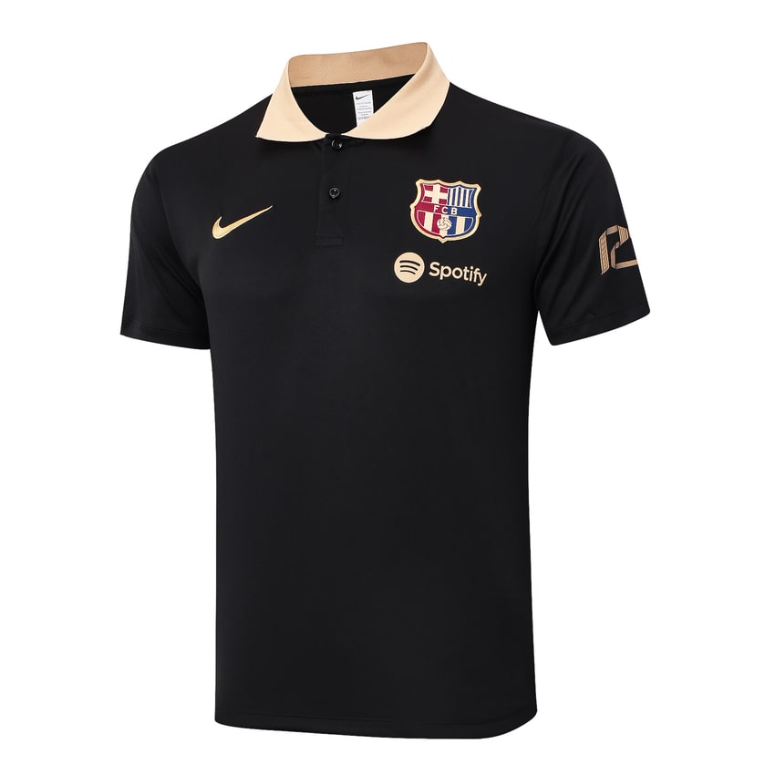 Survetement Barca Polo 2024 2025 Noir Beige – Image 2