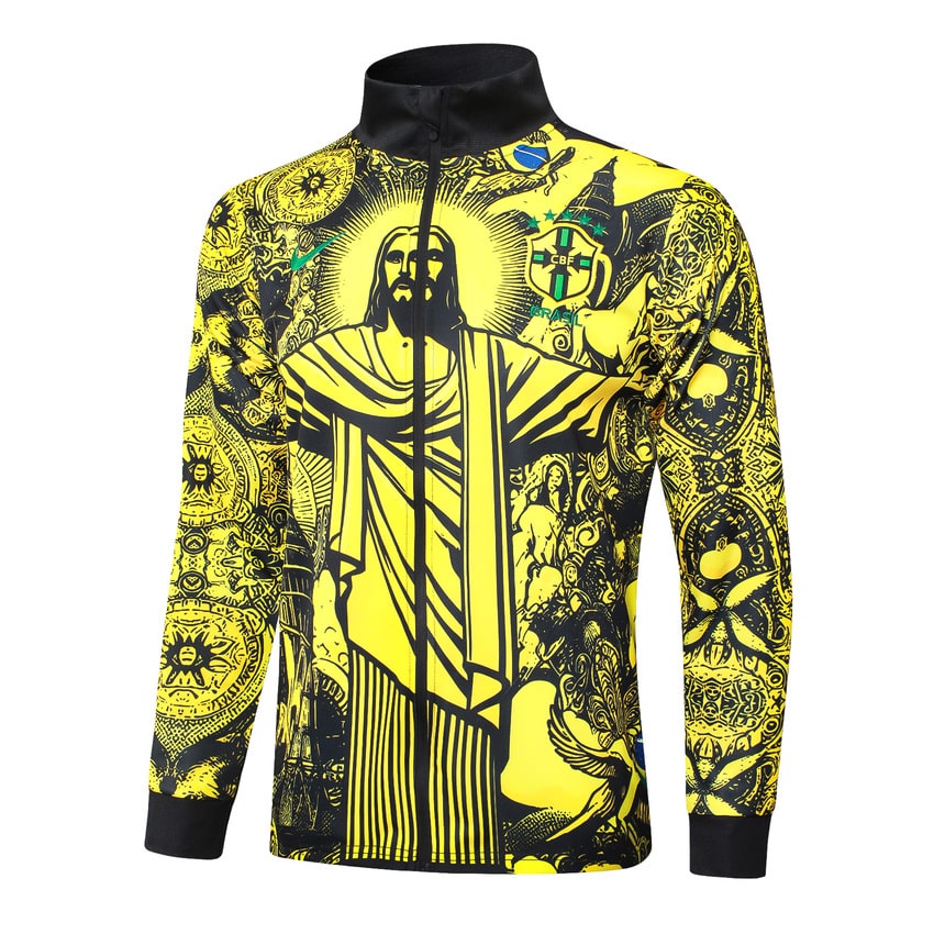 Survetement Bresil Veste 2024 2025 Jaune Motif – Image 2