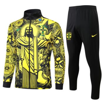 Survetement Bresil Veste 2024 2025 Jaune Motif