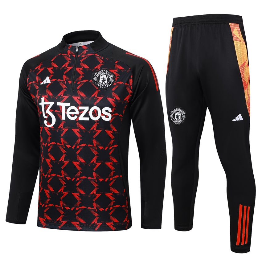Survetement Manchester United Training 2024 2025 Noir Rouge
