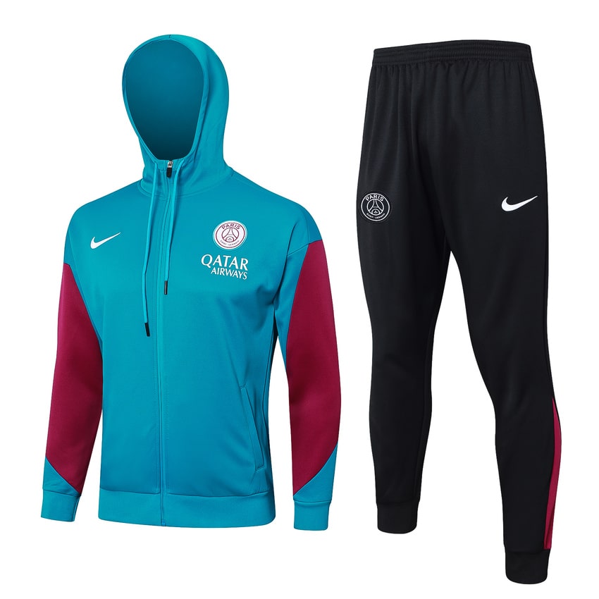 Survetement PSG Sweat 2024 2025 Bleu Ciel Rouge