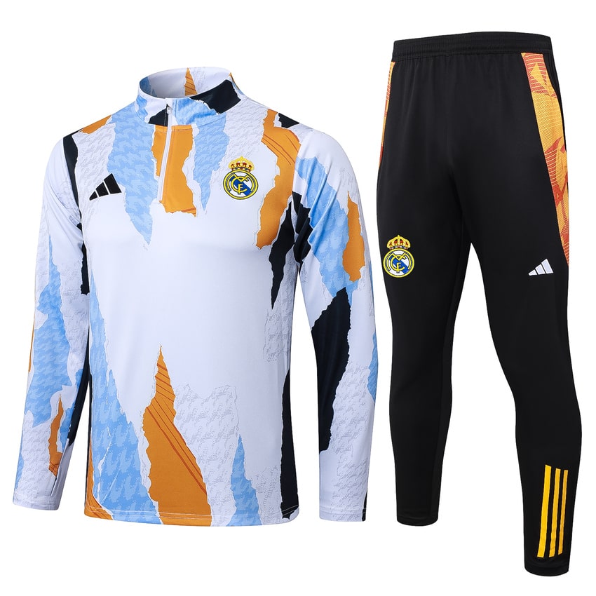 Survetement Real Madrid Training 2024 2025 Blanc Tache