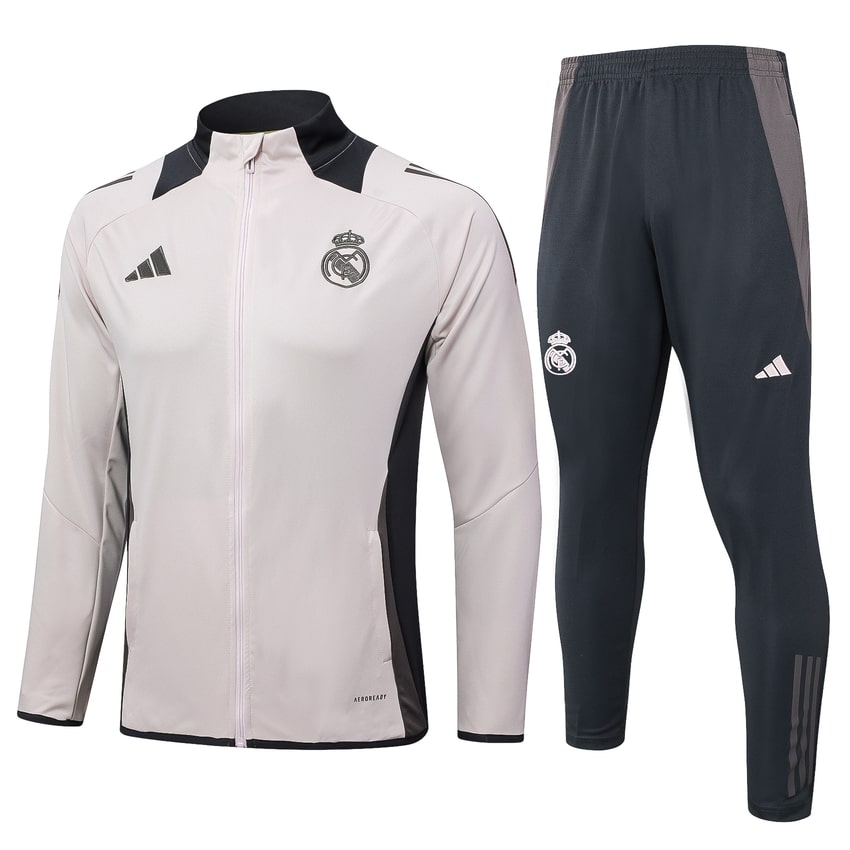 Survetement Real Madrid Veste 2024 2025 Gris Rosé